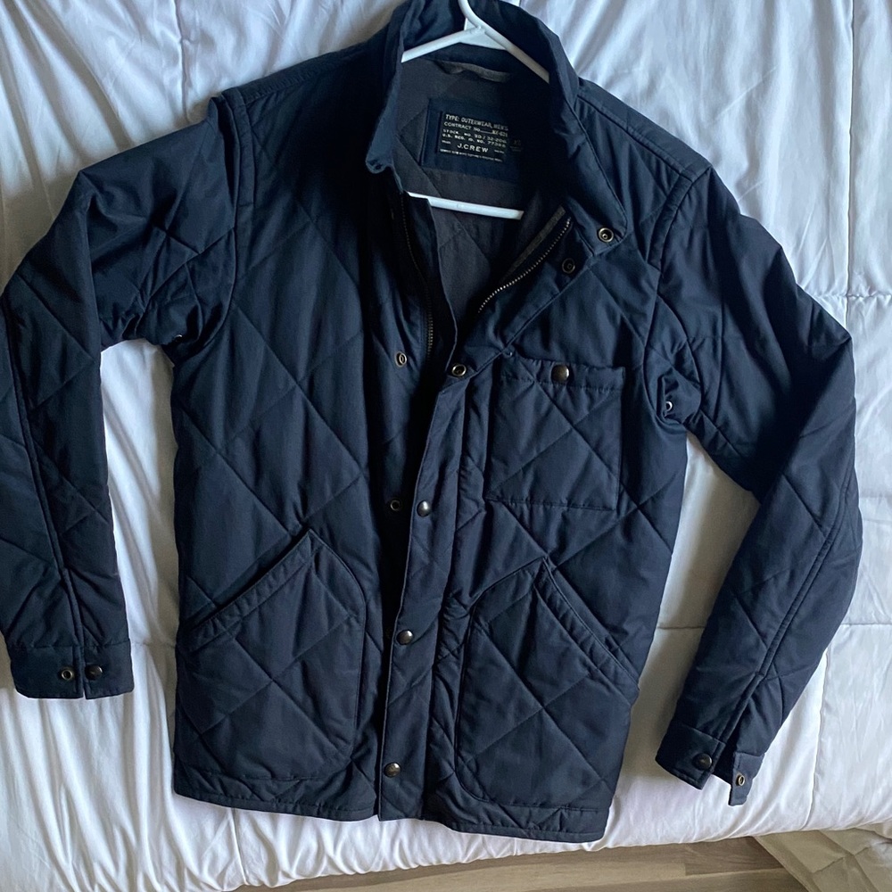 J. Crew Men's Dark Blue Quilted Jacket